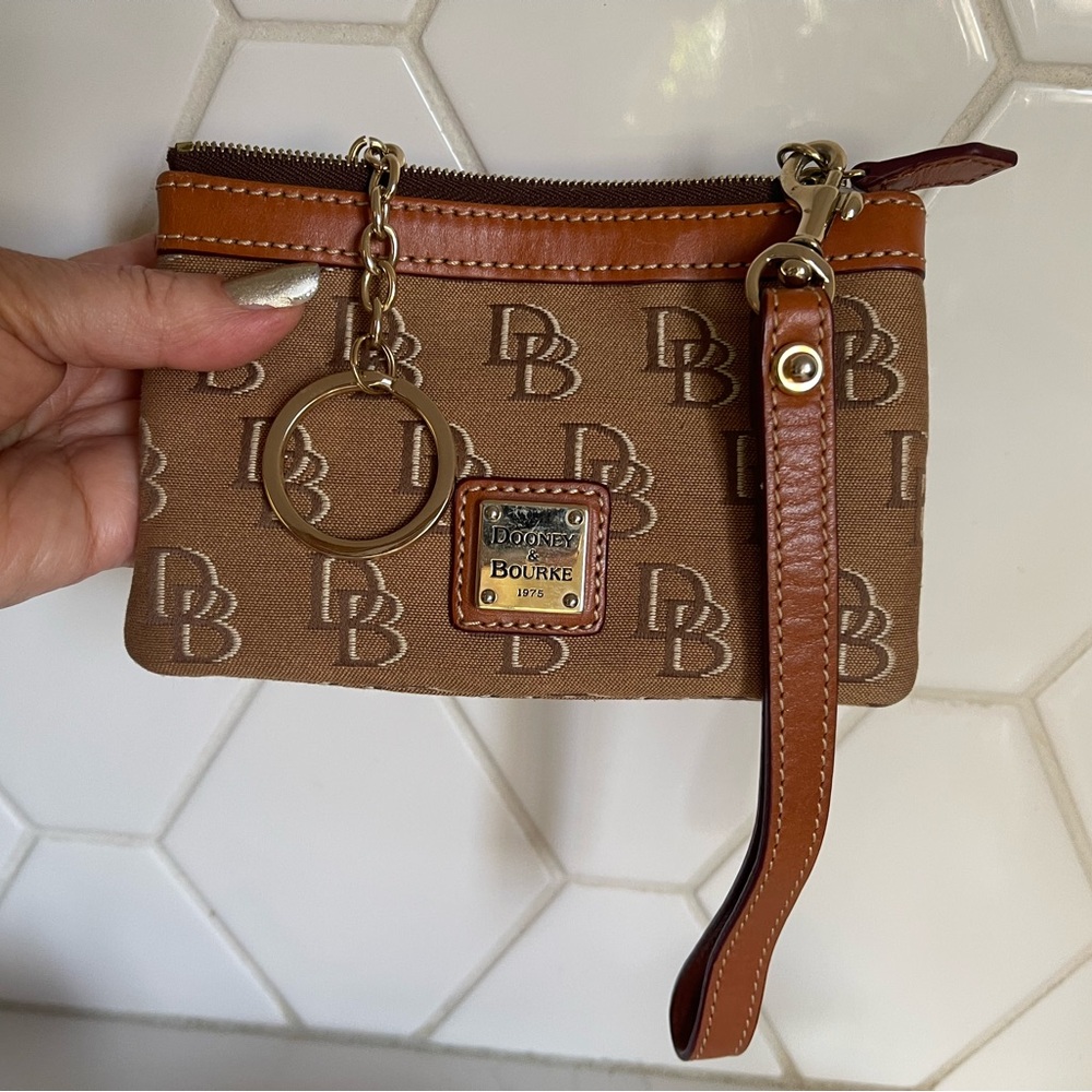 Dooney & Bourke Tan Monogram Wristlet